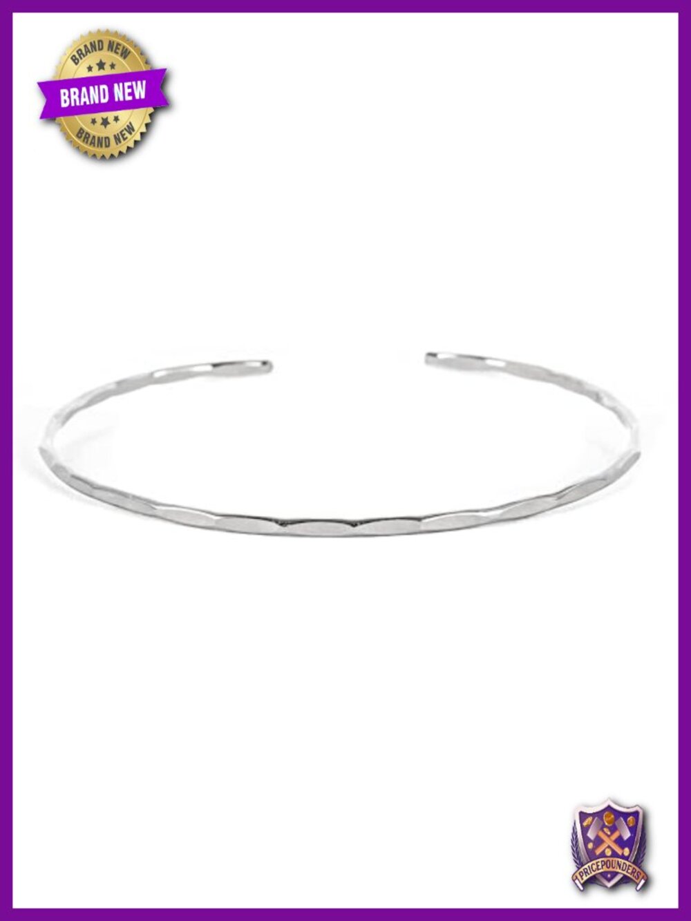 Handmade Hammered Cuff Bracelet Solid Sterling Silver, Thin Stacking Bangle
